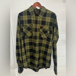 Dixxon men’s green plaid flannel size large tall